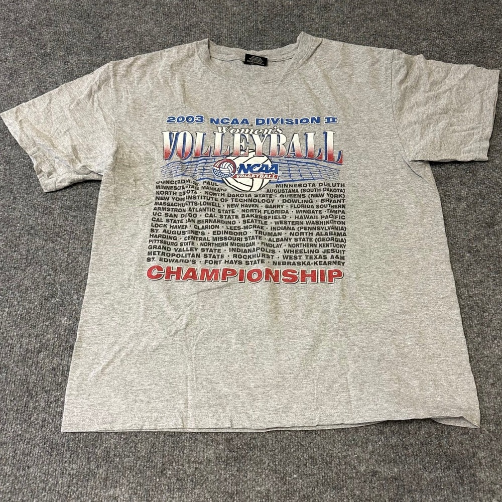 NCAA T-Shirt Mens Size XL Gray 2003 Division II Womens Volleyball Championship